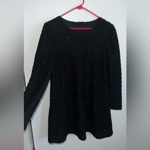 Black Sparkly Midi Long Sleeve dress Large